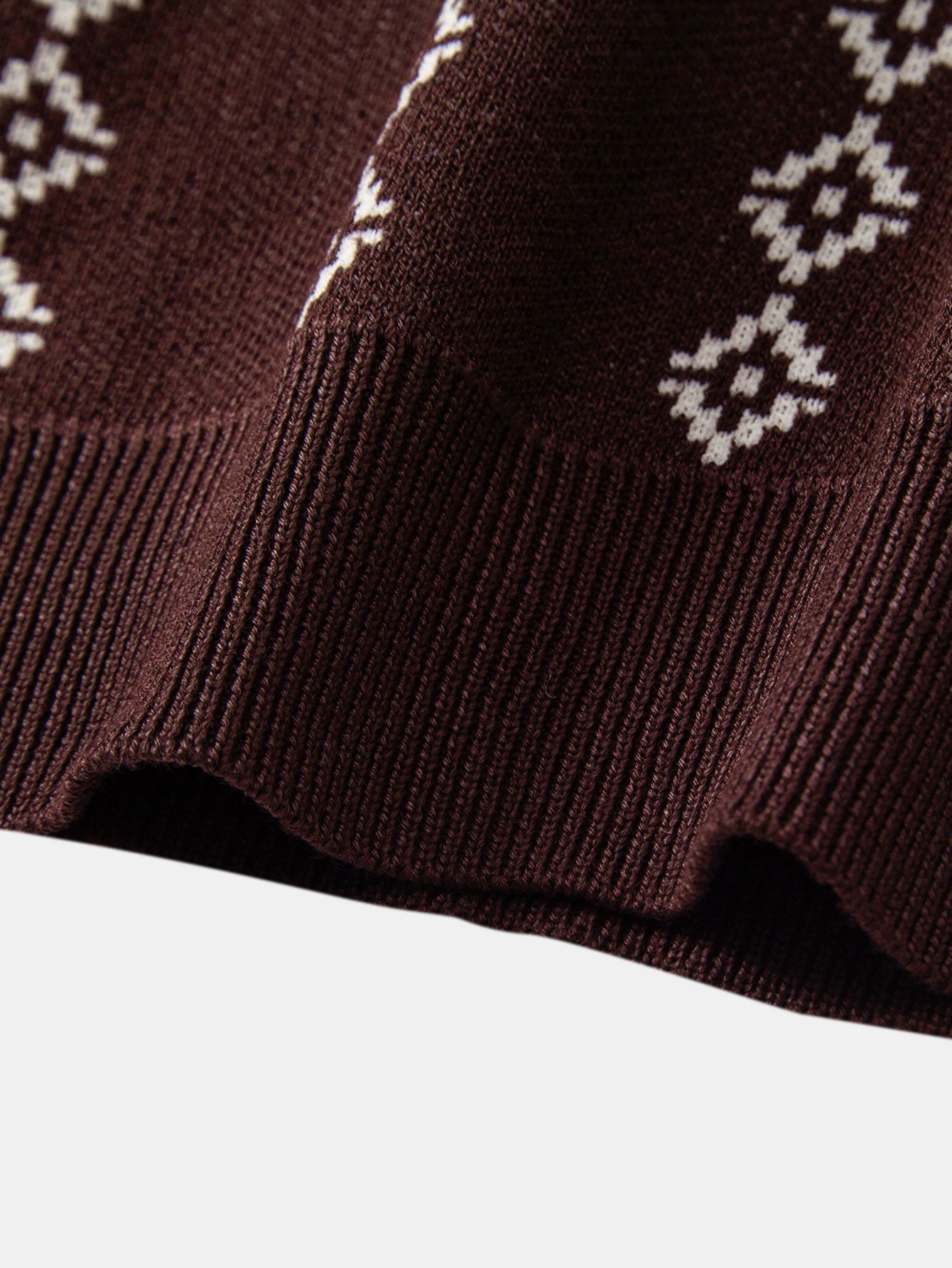 Men's Geometric Knit V-Neck Polo