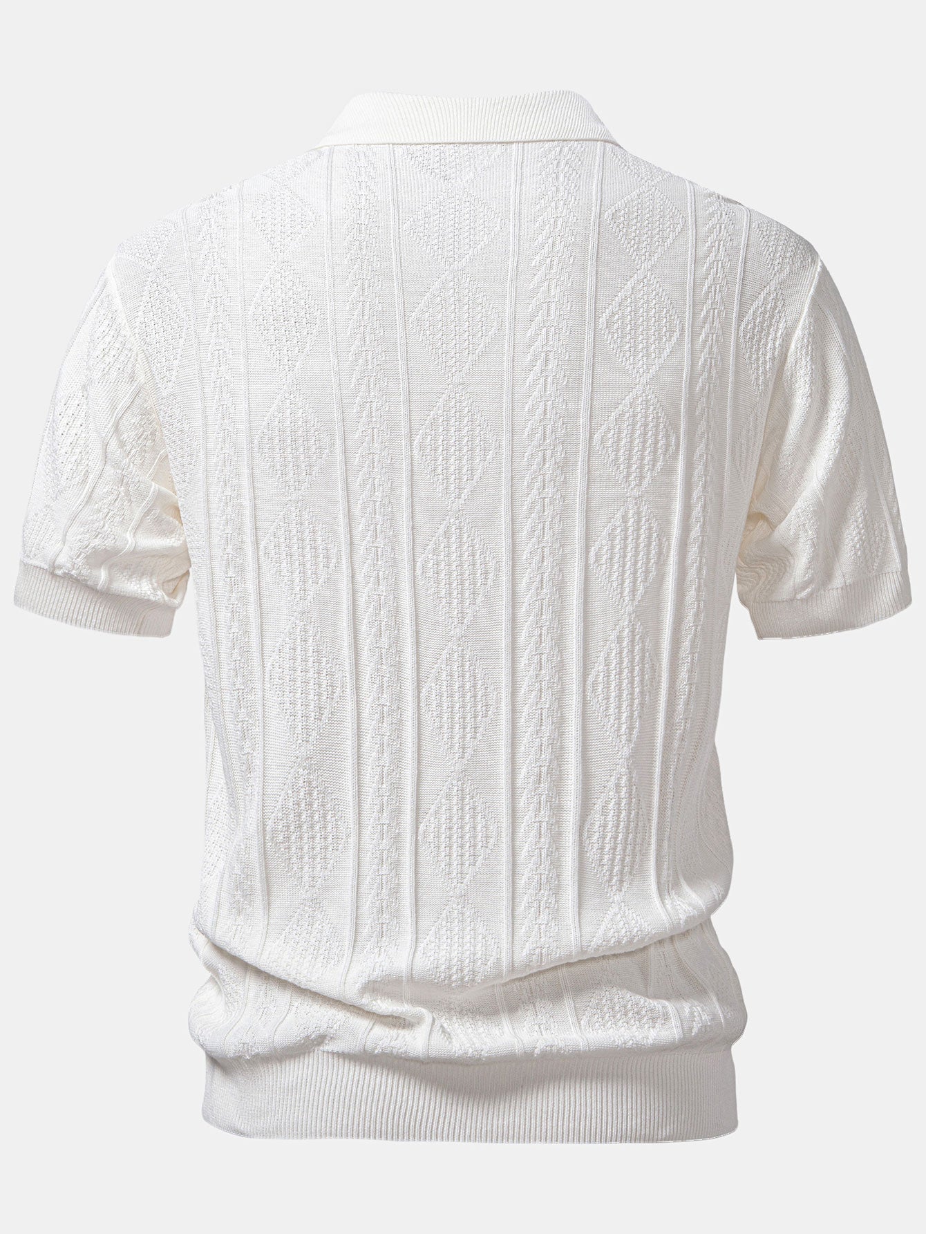 Men's Geometric Jacquard Polo & Slim Pants Set