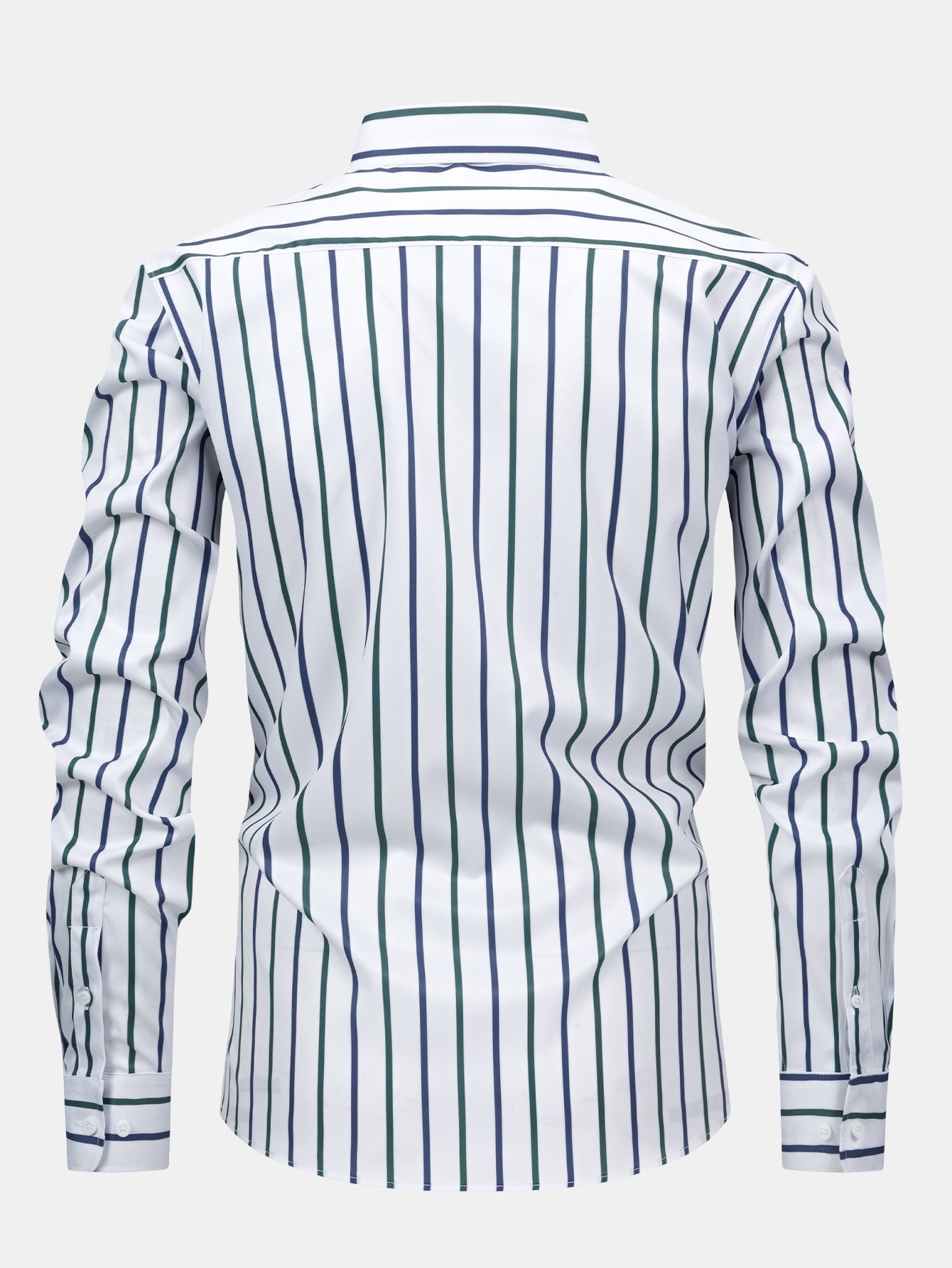 Men's Striped Long Sleeve Button Shirt