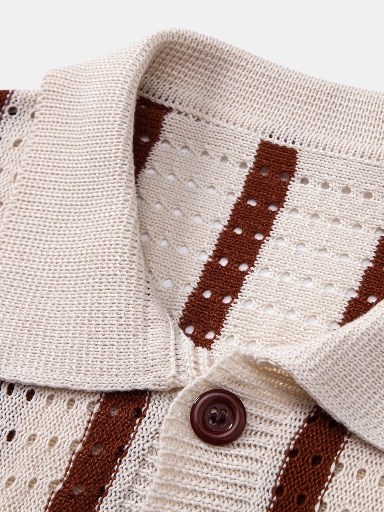Men's Striped Eyelet Knit Shirt