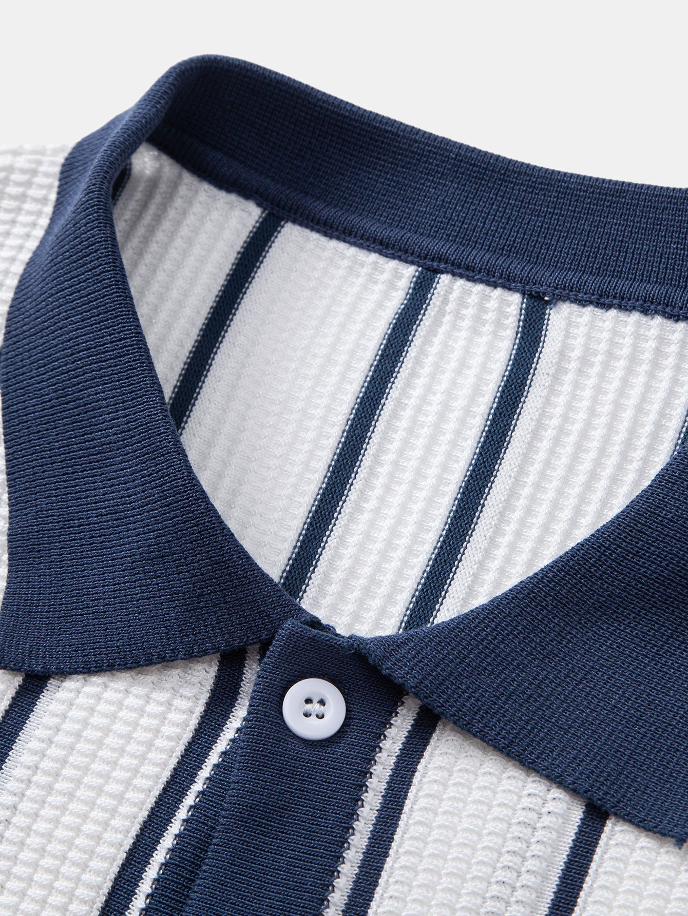 Men's Striped Knit Button Shirt