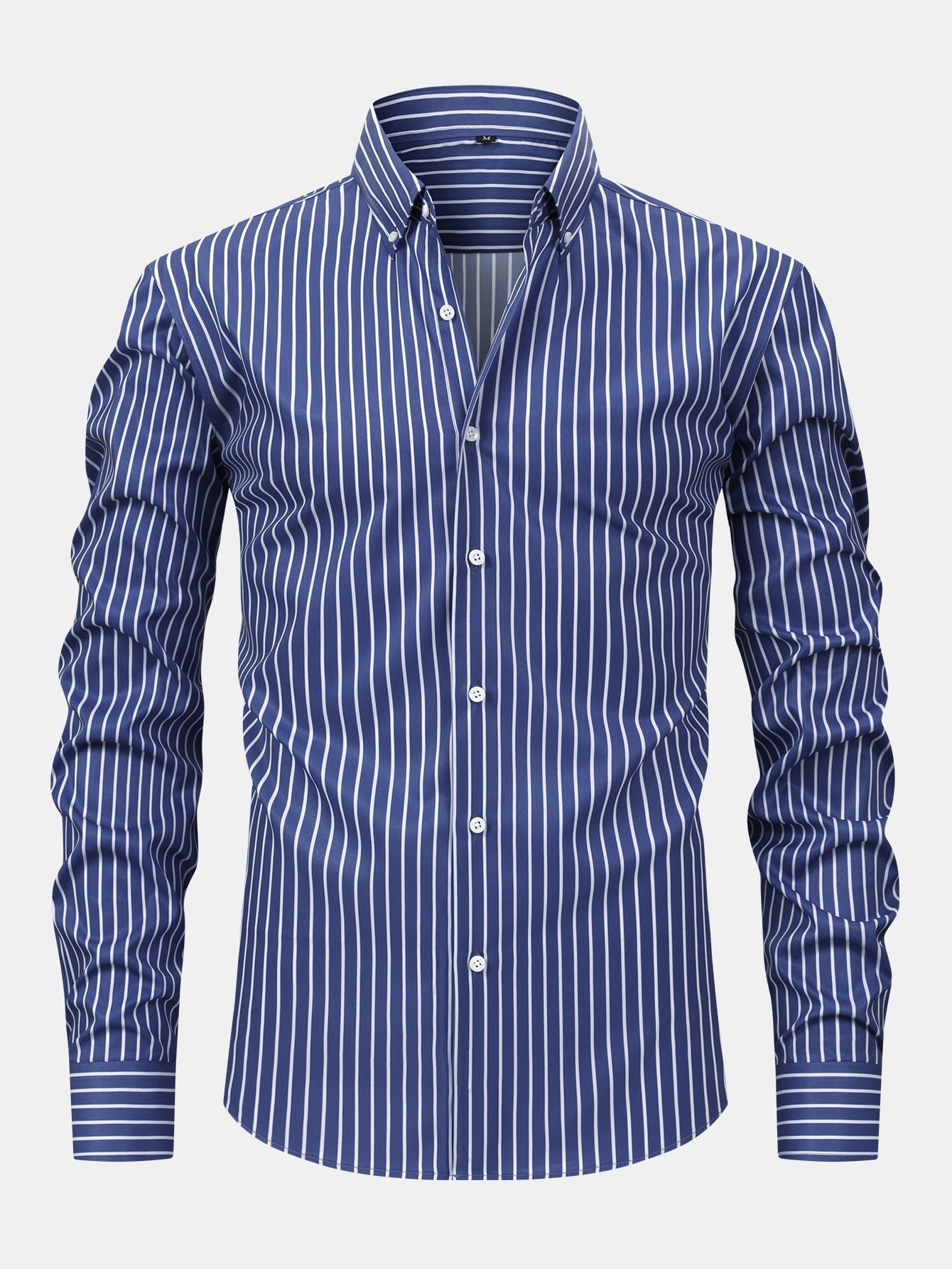 Men's Striped Long Sleeve Button Shirt