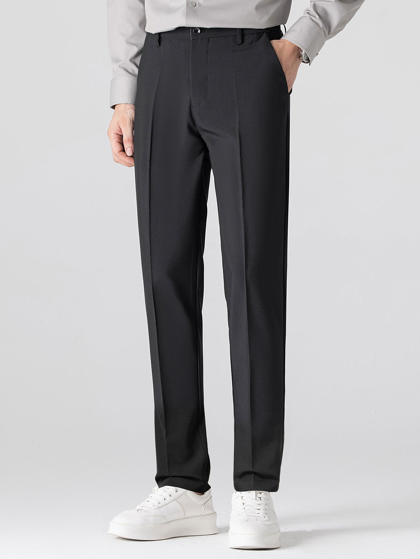 Men's Geometric Jacquard Polo & Slim Pants Set