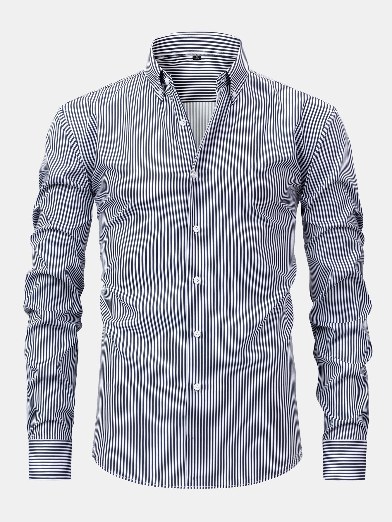 Men's Striped Long Sleeve Button Shirt