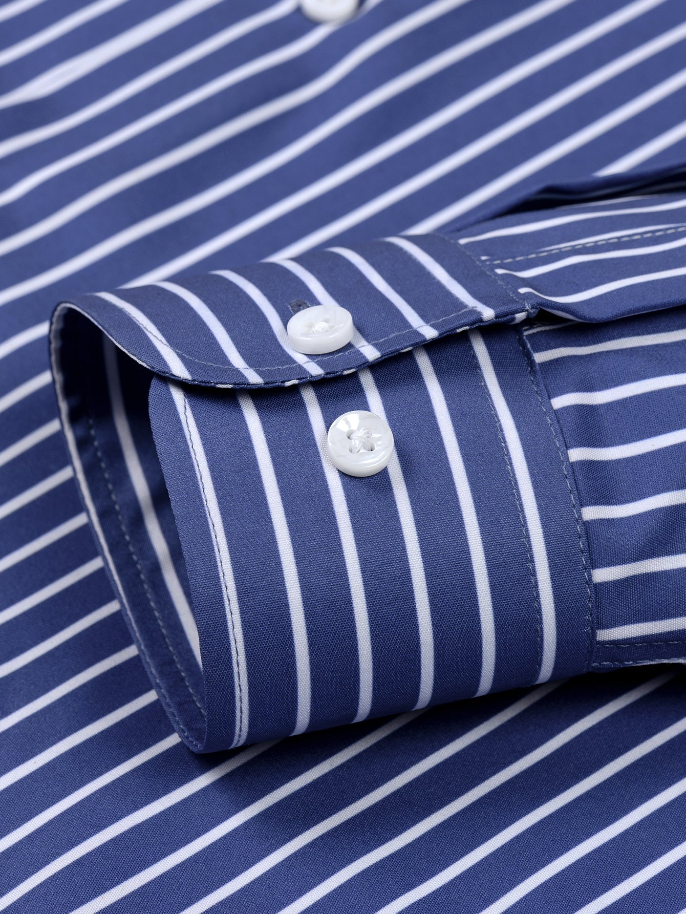 Men's Striped Long Sleeve Button Shirt