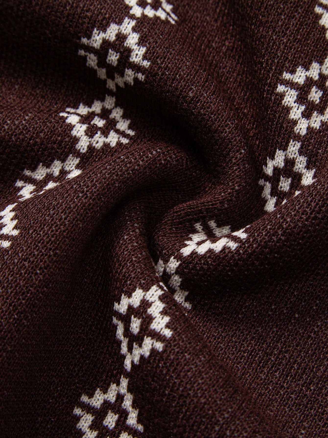 Men's Geometric Knit V-Neck Polo