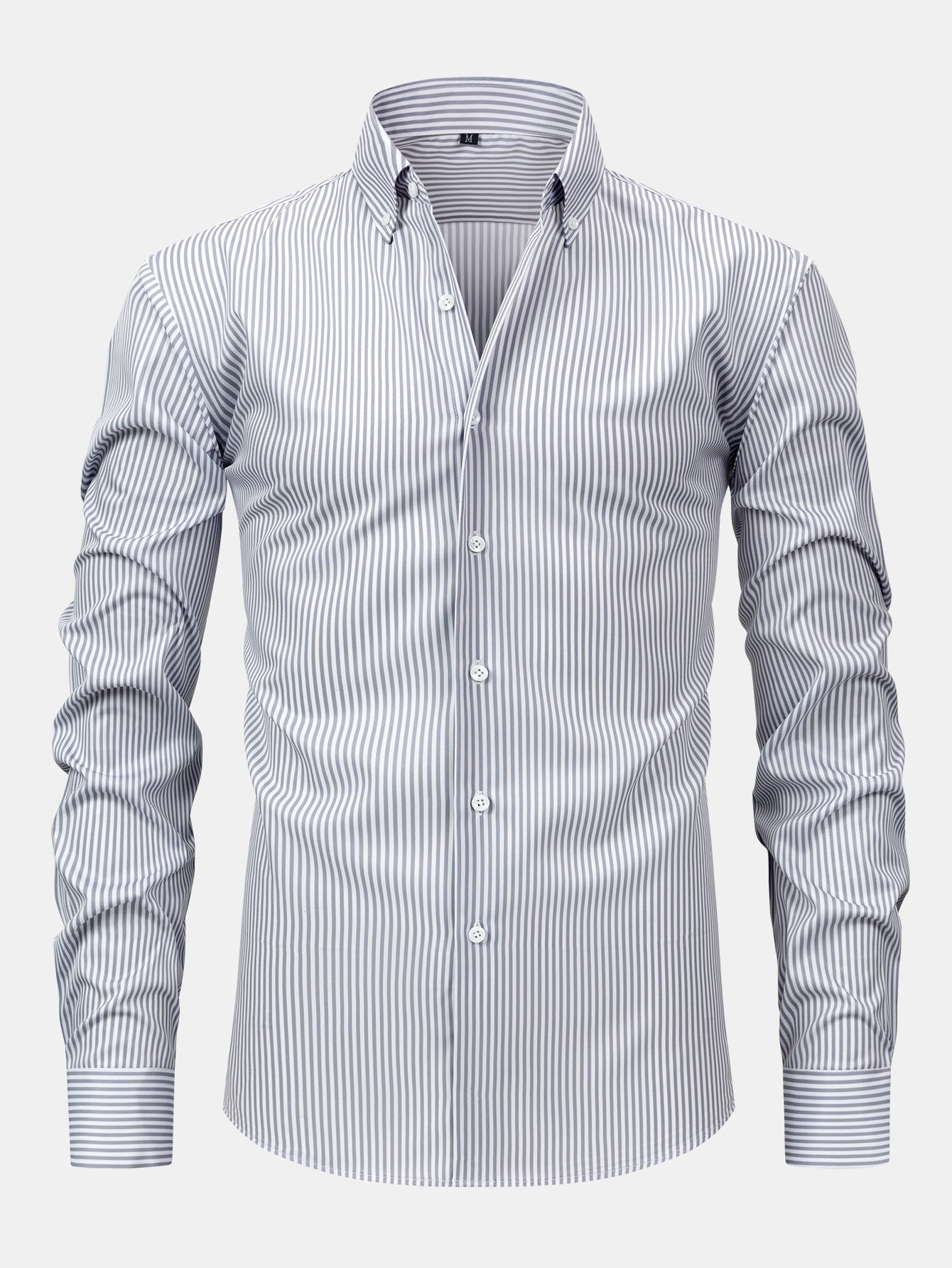 Men's Striped Long Sleeve Button Shirt