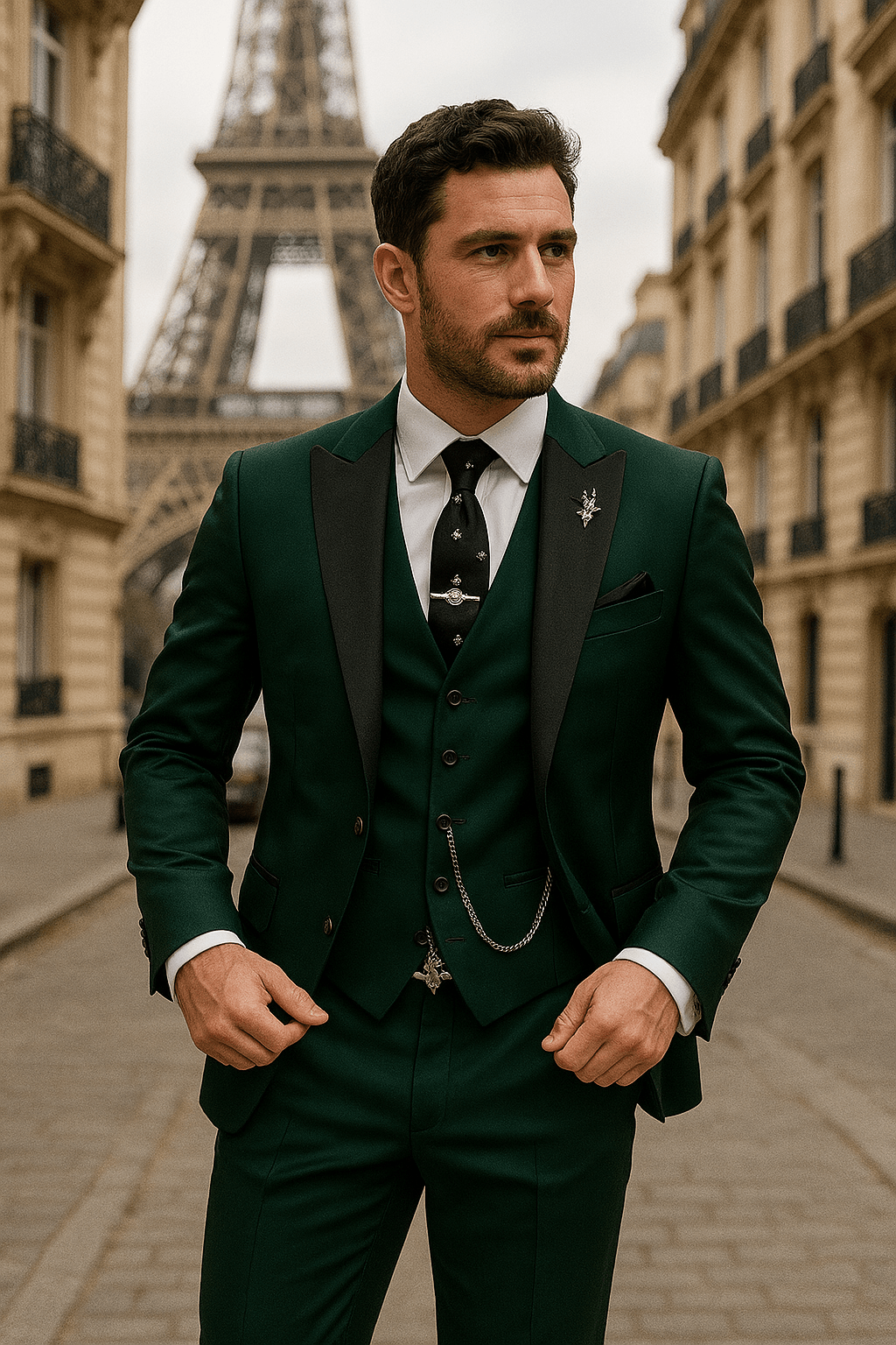 Men's Slim Fit 3-Piece Suit - Blazer, Waistcoat and Trousers Set