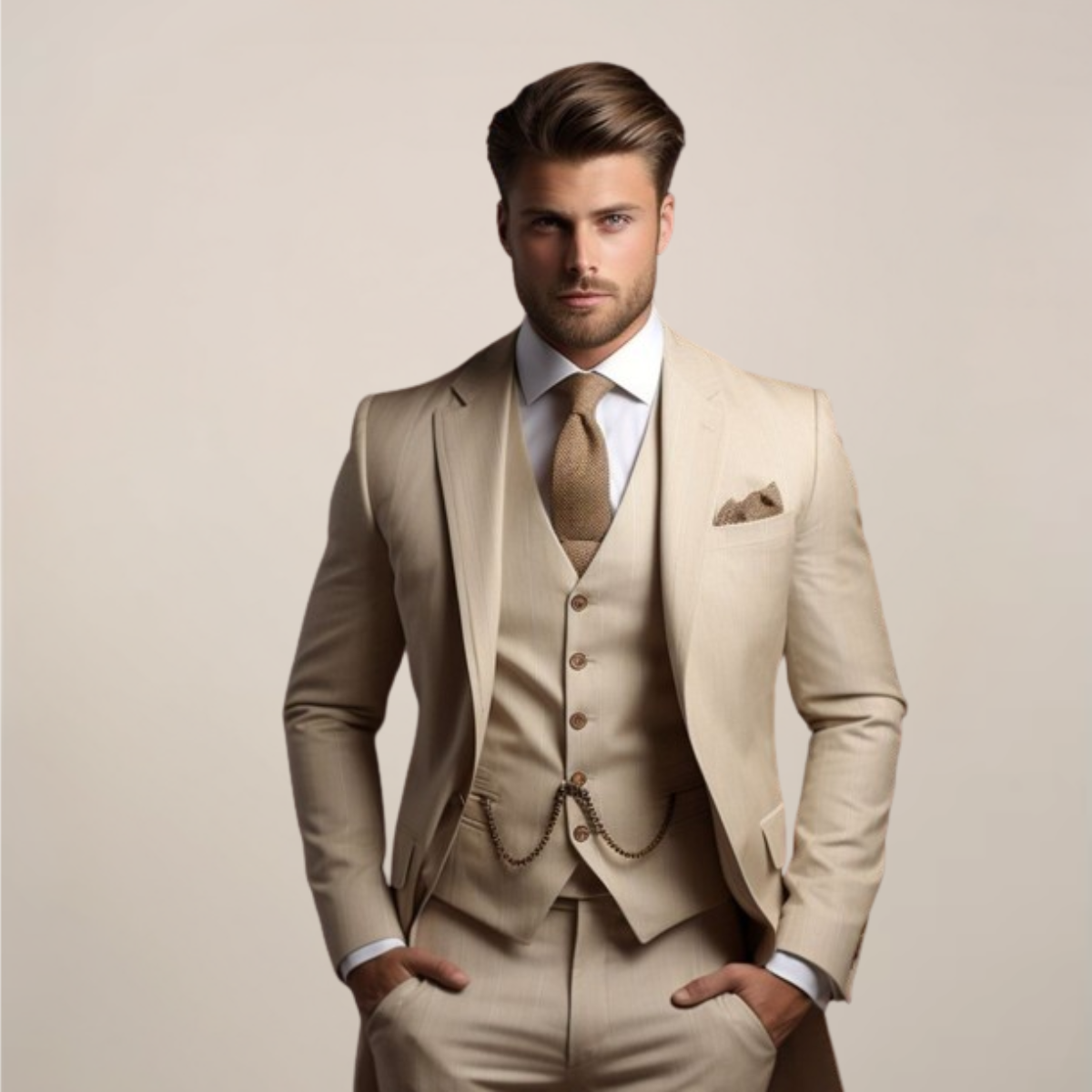 Men's Slim Fit 3-Piece Suit - Wedding Tuxedo