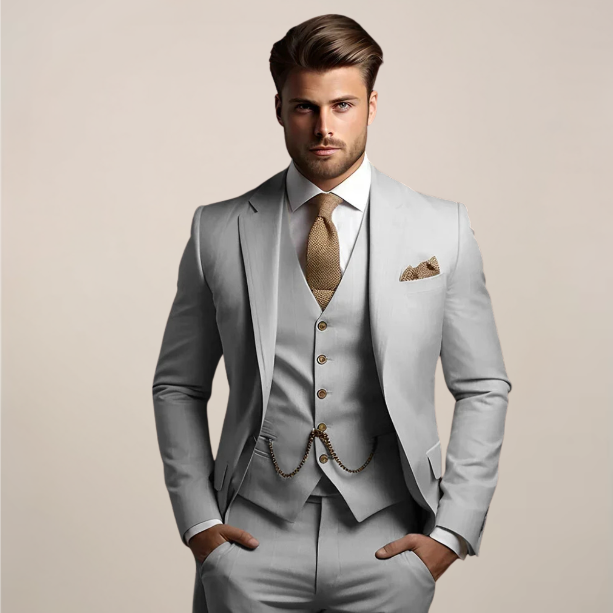 Men's Slim Fit 3-Piece Suit - Wedding Tuxedo