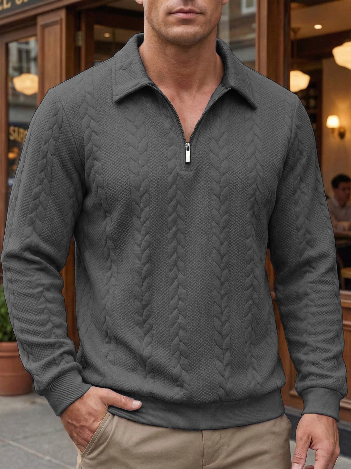 Men's Elegant Zip Polo