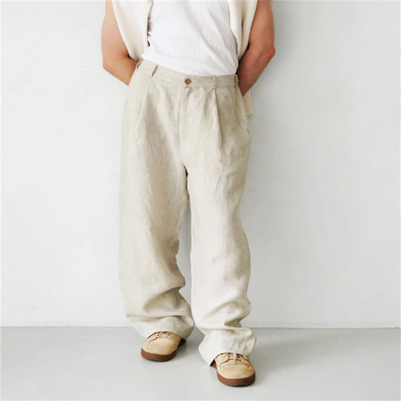 Men's Wide Leg Linen Pants