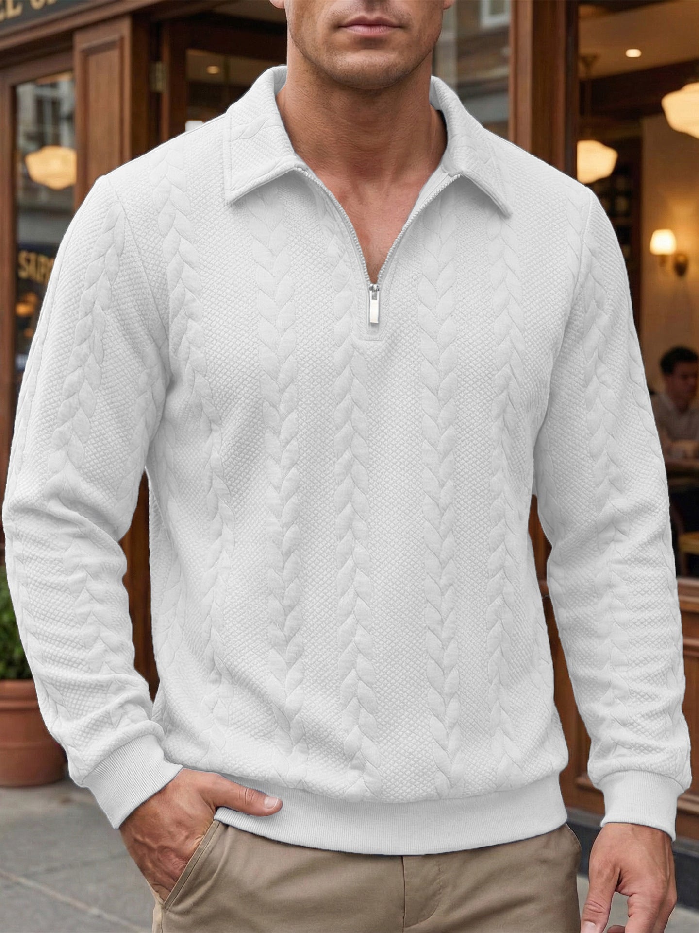 Men's Elegant Zip Polo