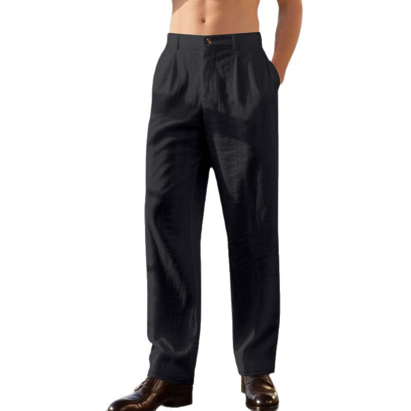 Men's Wide Leg Linen Pants