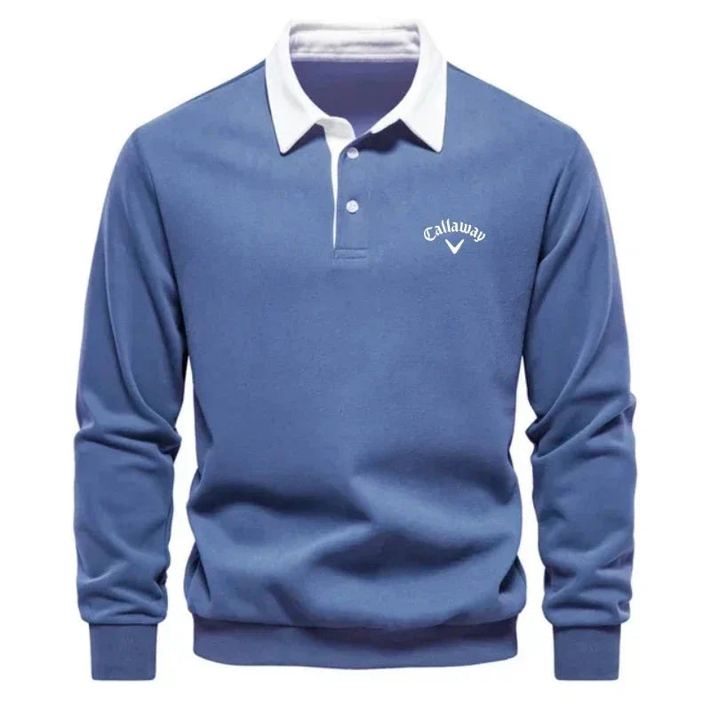 Men's Refined Contrast Polo Sweater