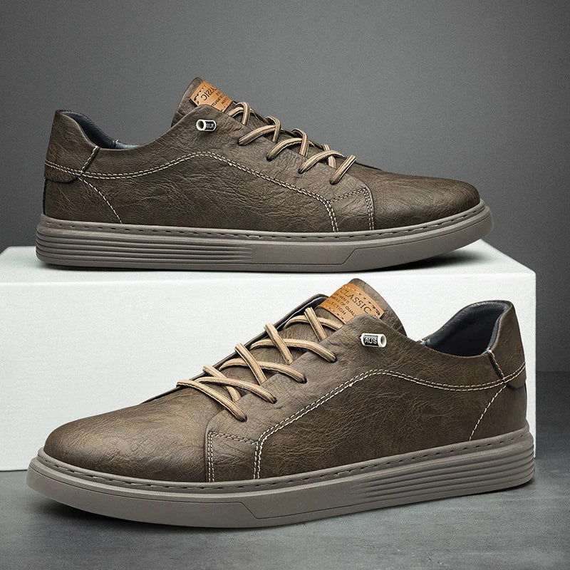 Men's Classic Comfort Faux Leather Sneakers