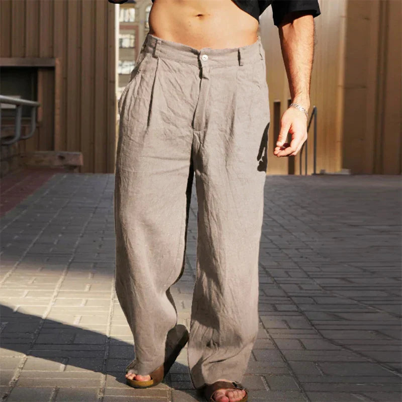Men's Wide Leg Linen Pants