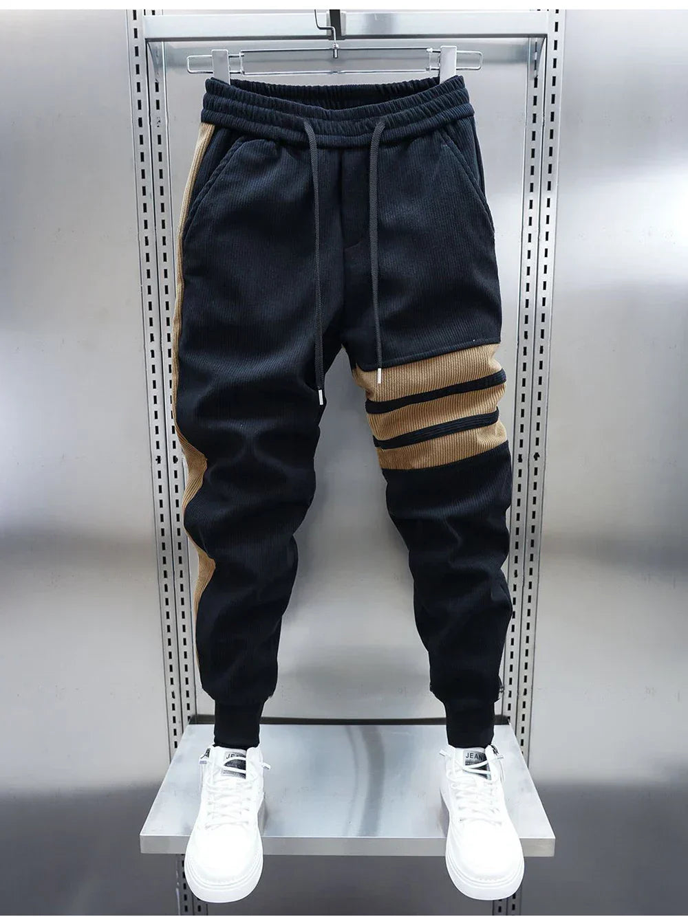 Men's Patchwork Striped Casual Pants