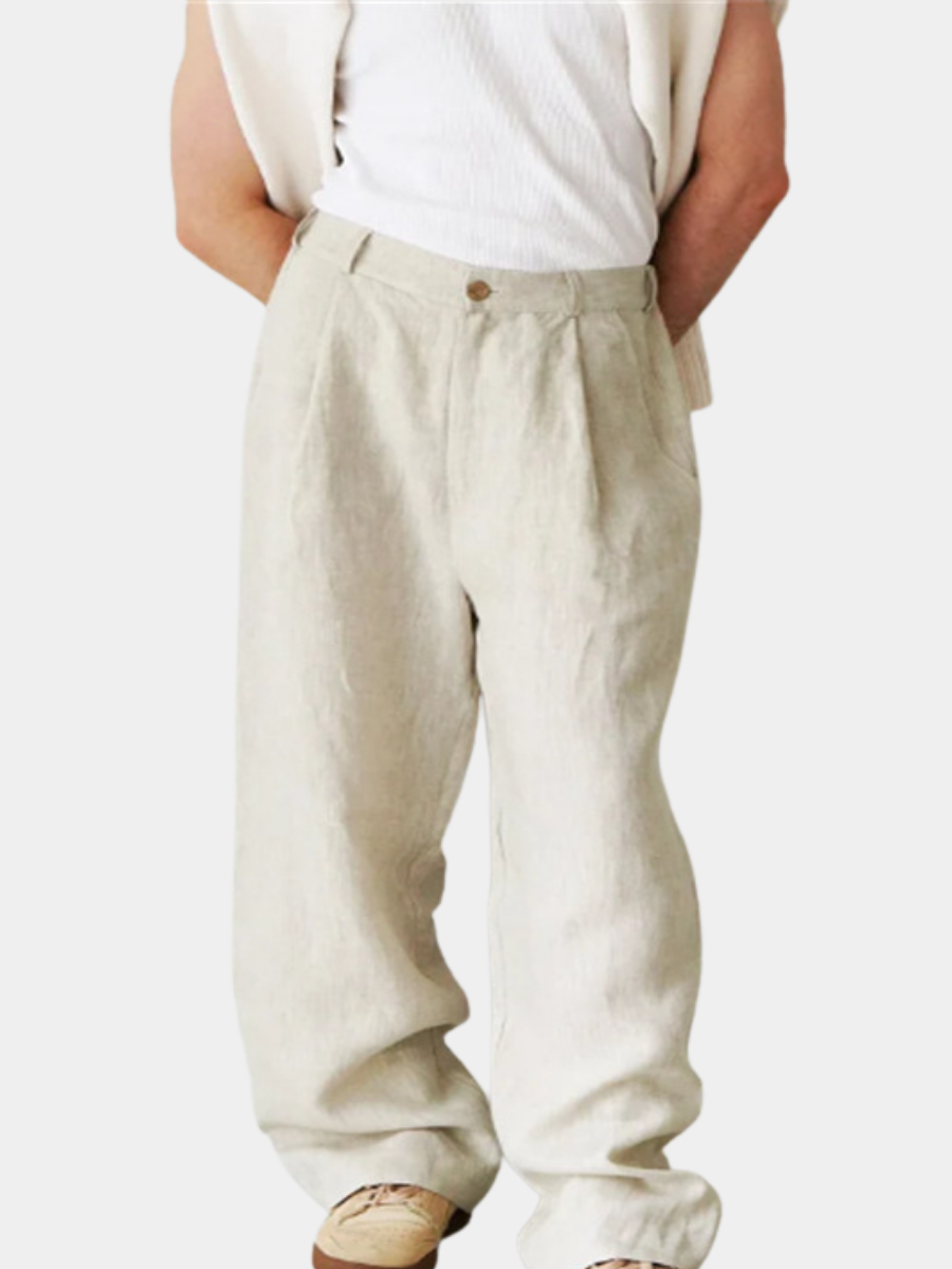 Men's Wide Leg Linen Pants