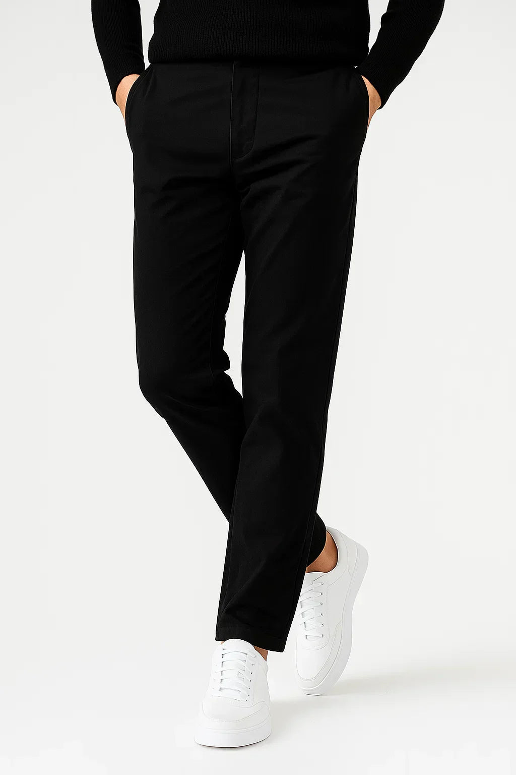 Men's Chino Pants Khaki Cotton Stretch Straight Fit
