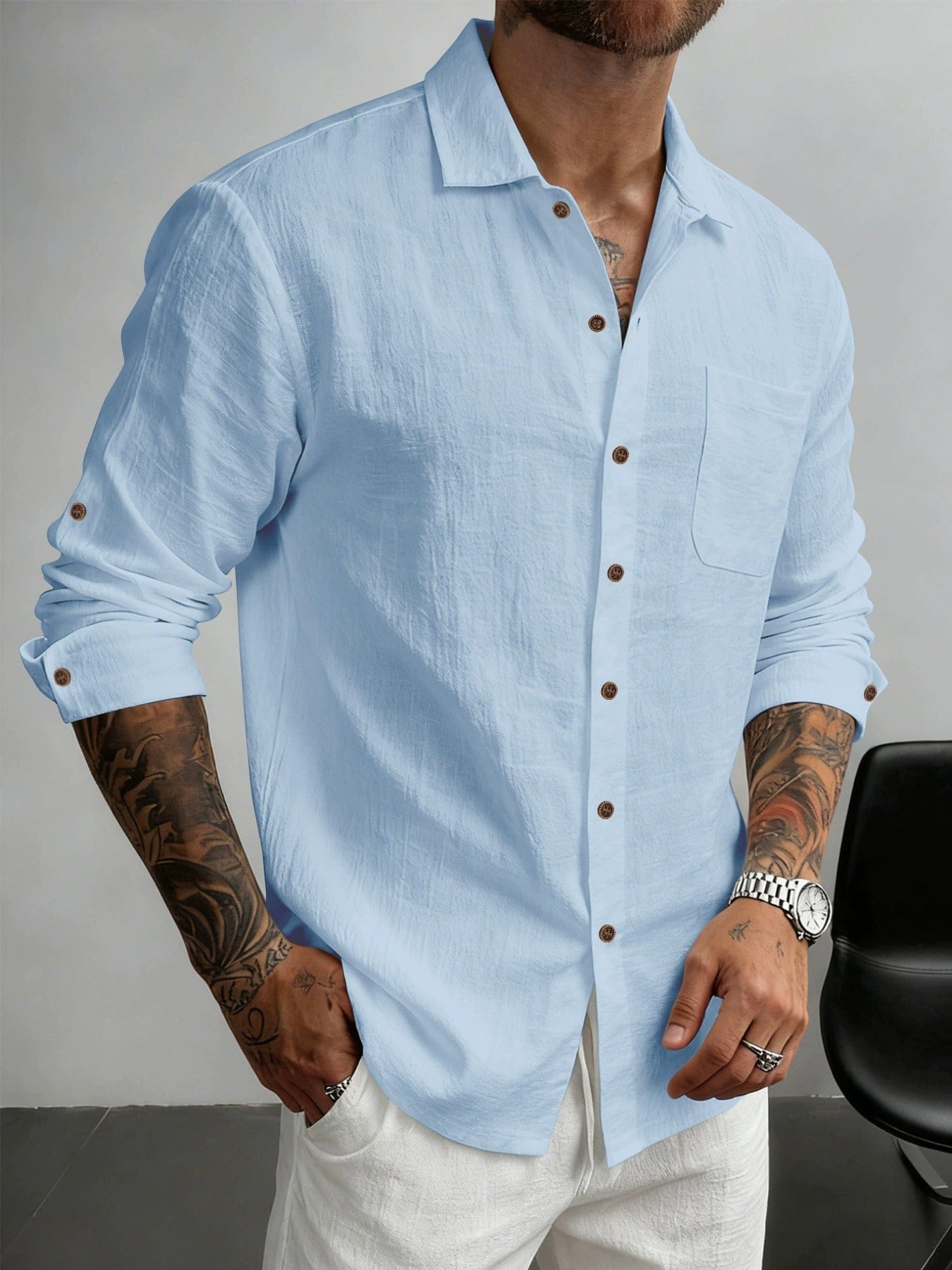 Men's Textured Cotton Shirt