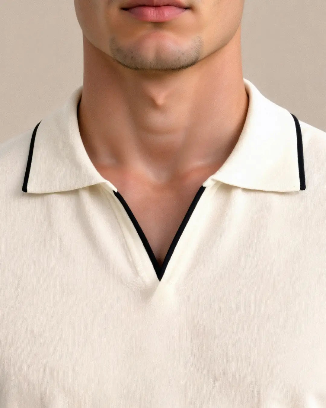 Men's Custom Pique Polo Contrast Details