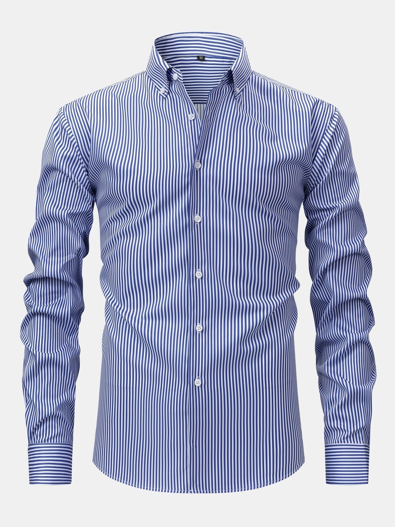 Men's Striped Long Sleeve Button Shirt