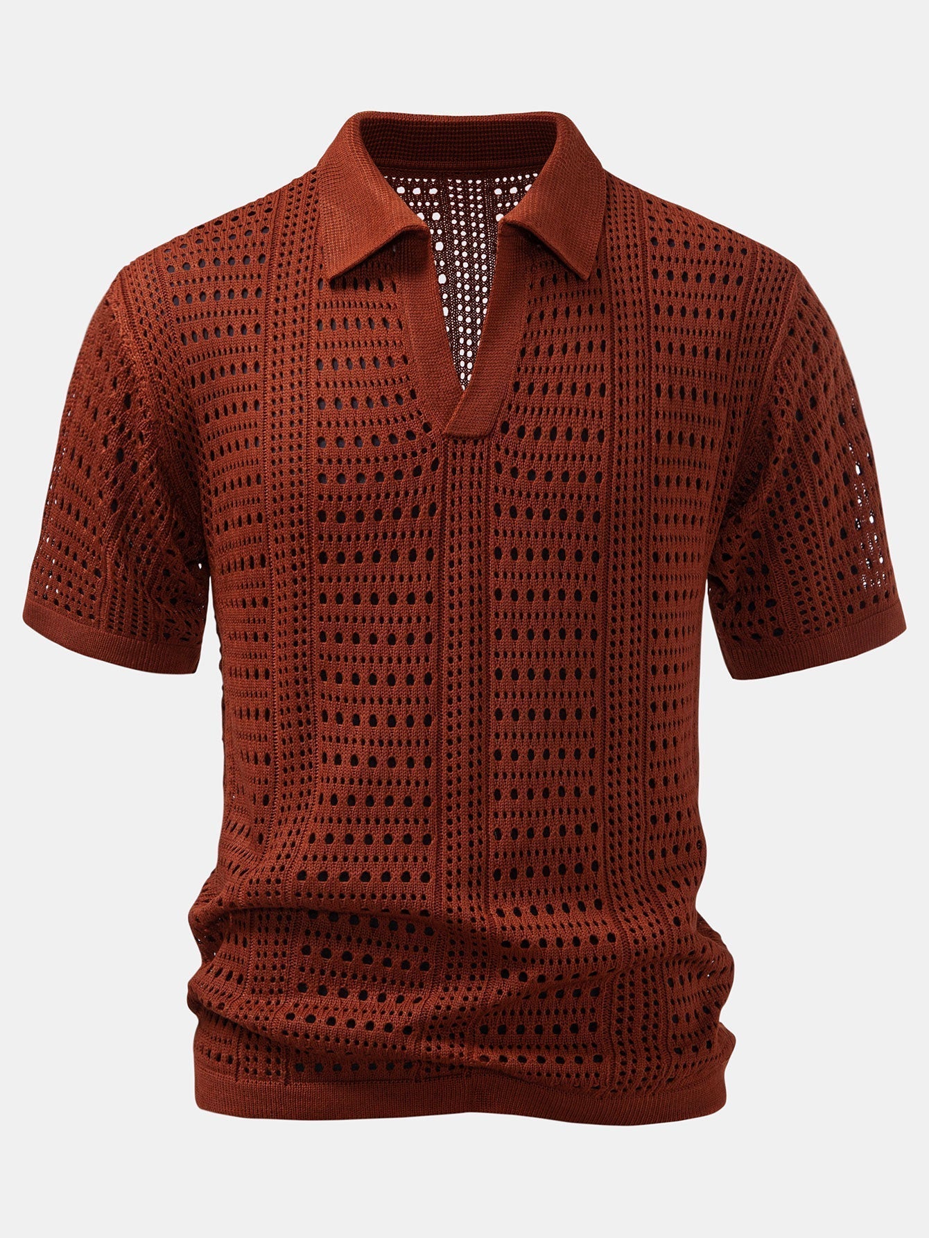 Men's V-Neck Knit Polo