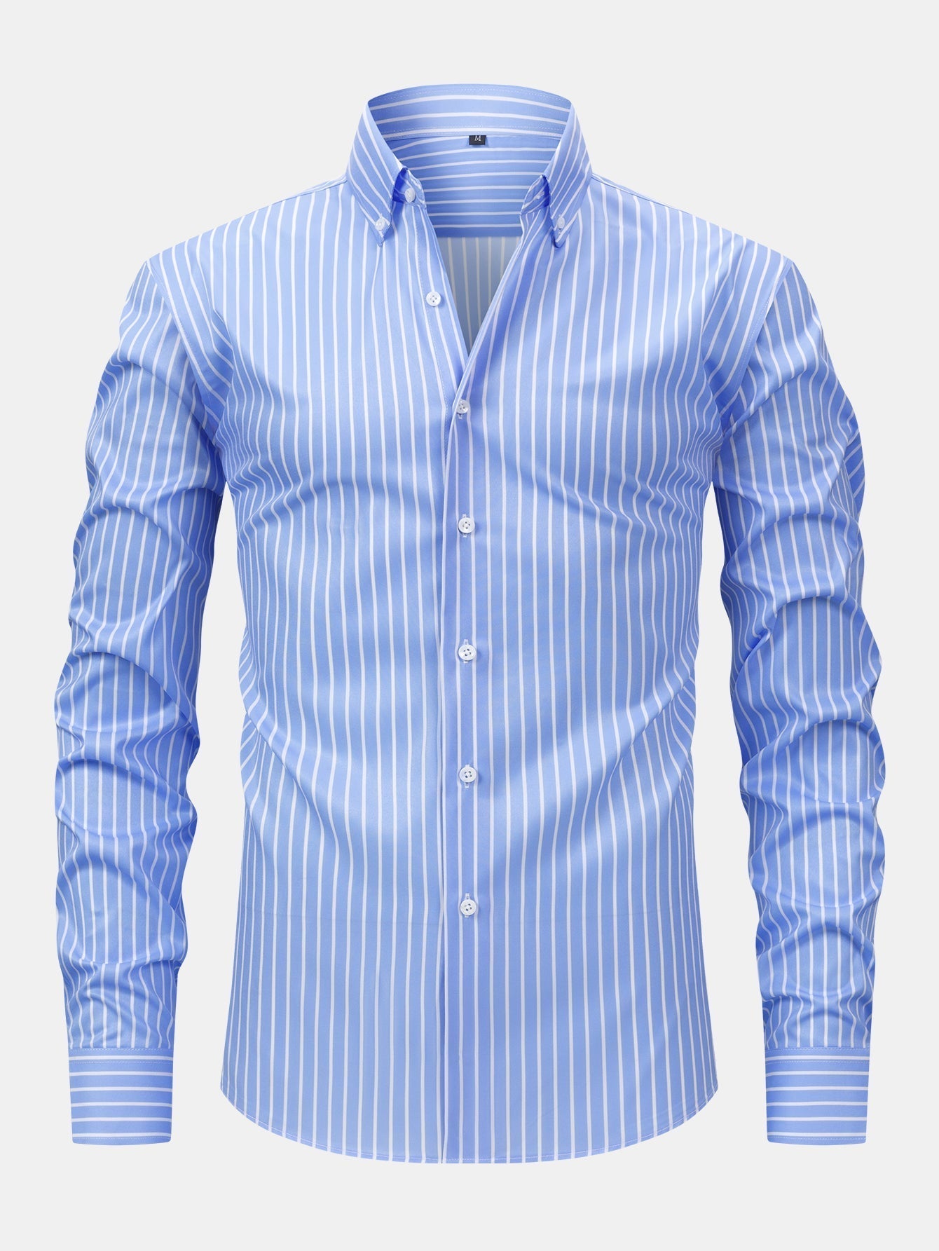 Men's Striped Long Sleeve Button Shirt