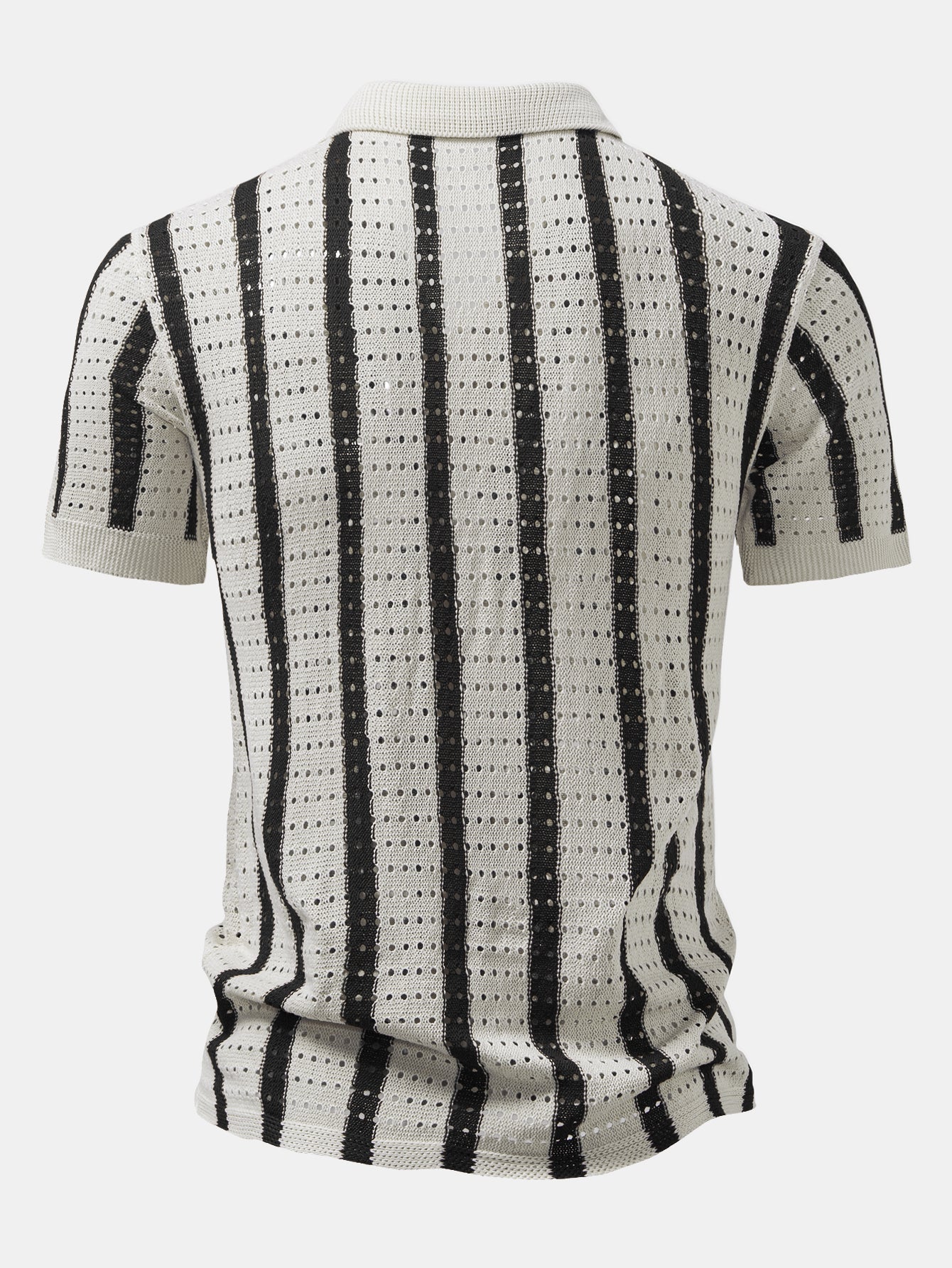 Men's Striped Eyelet Knit Shirt