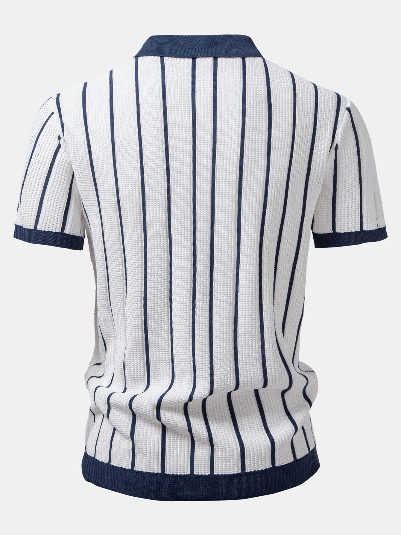 Men's Striped Knit Button Shirt