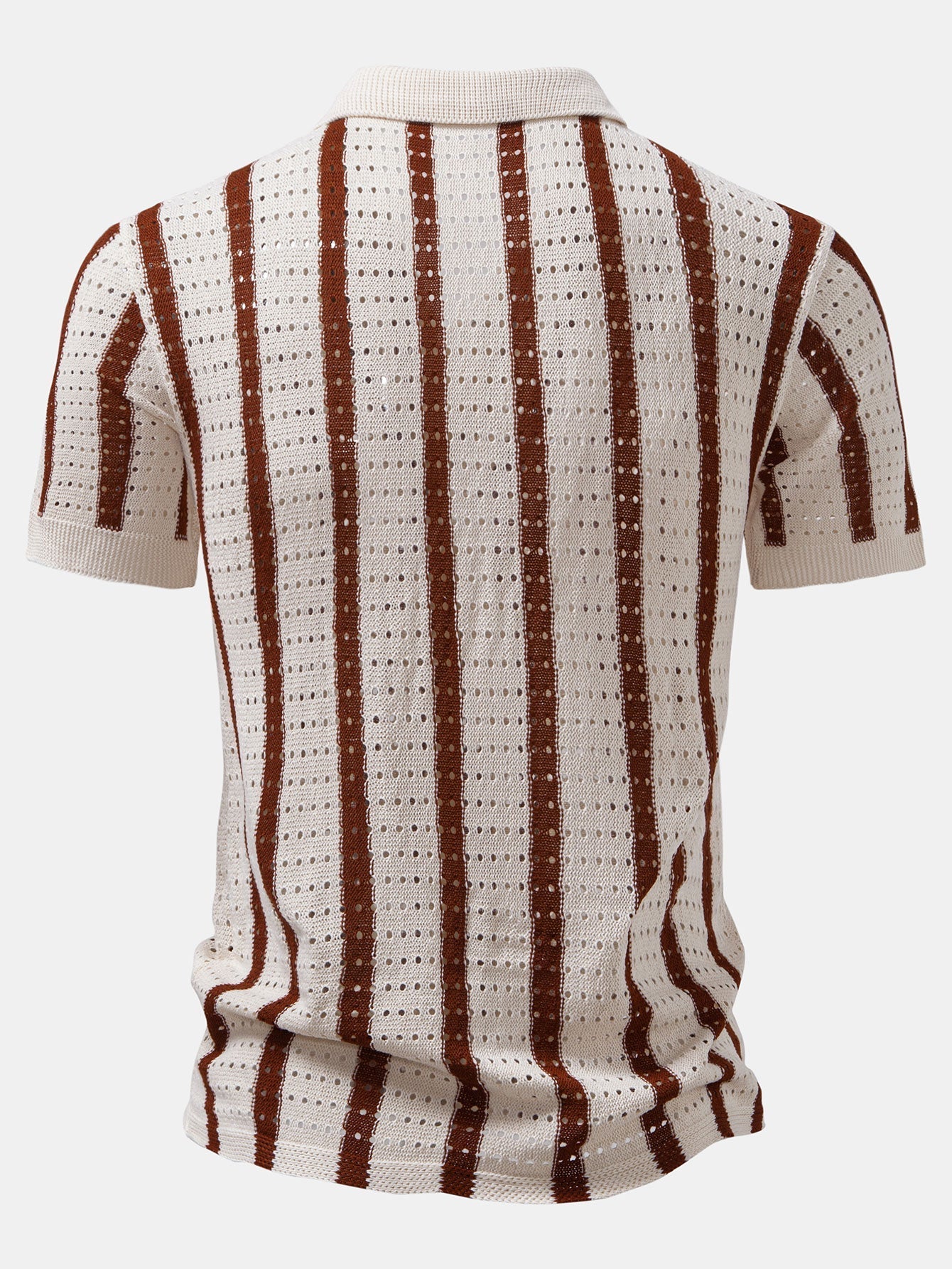 Men's Striped Eyelet Knit Shirt