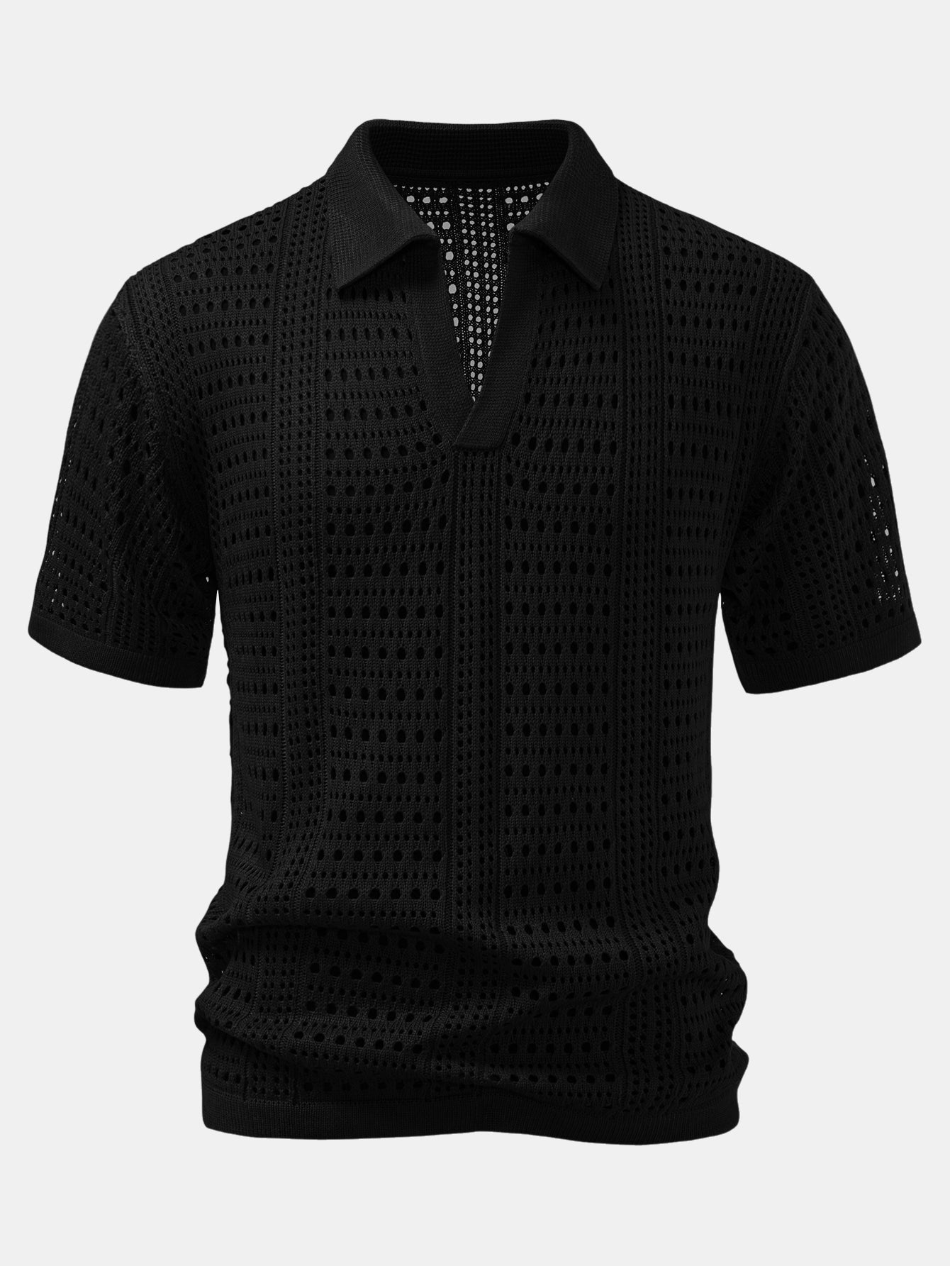 Men's V-Neck Knit Polo