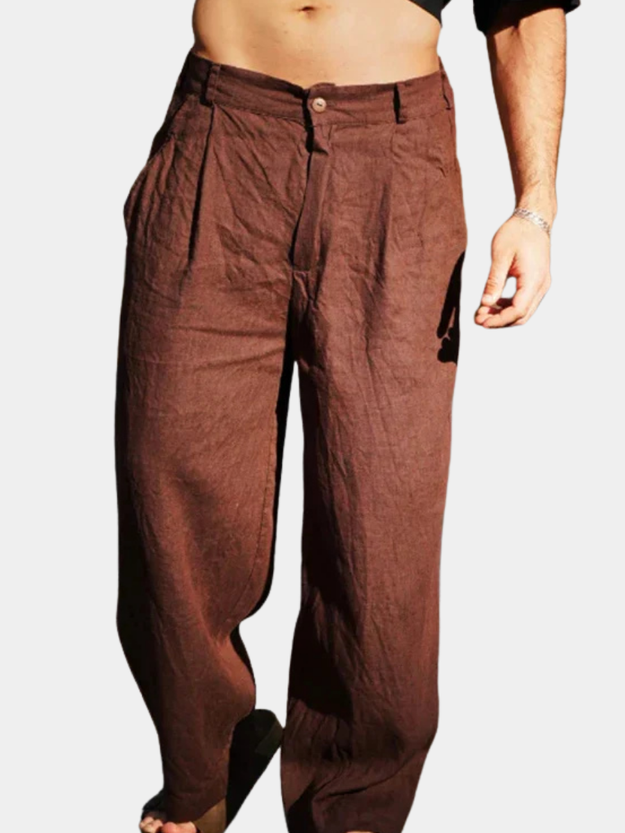 Men's Wide Leg Linen Pants
