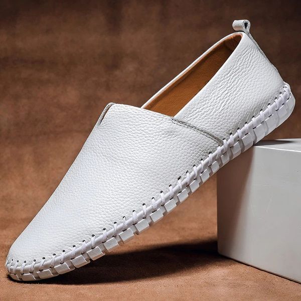Men's Hand-Stitched Faux Leather Loafers