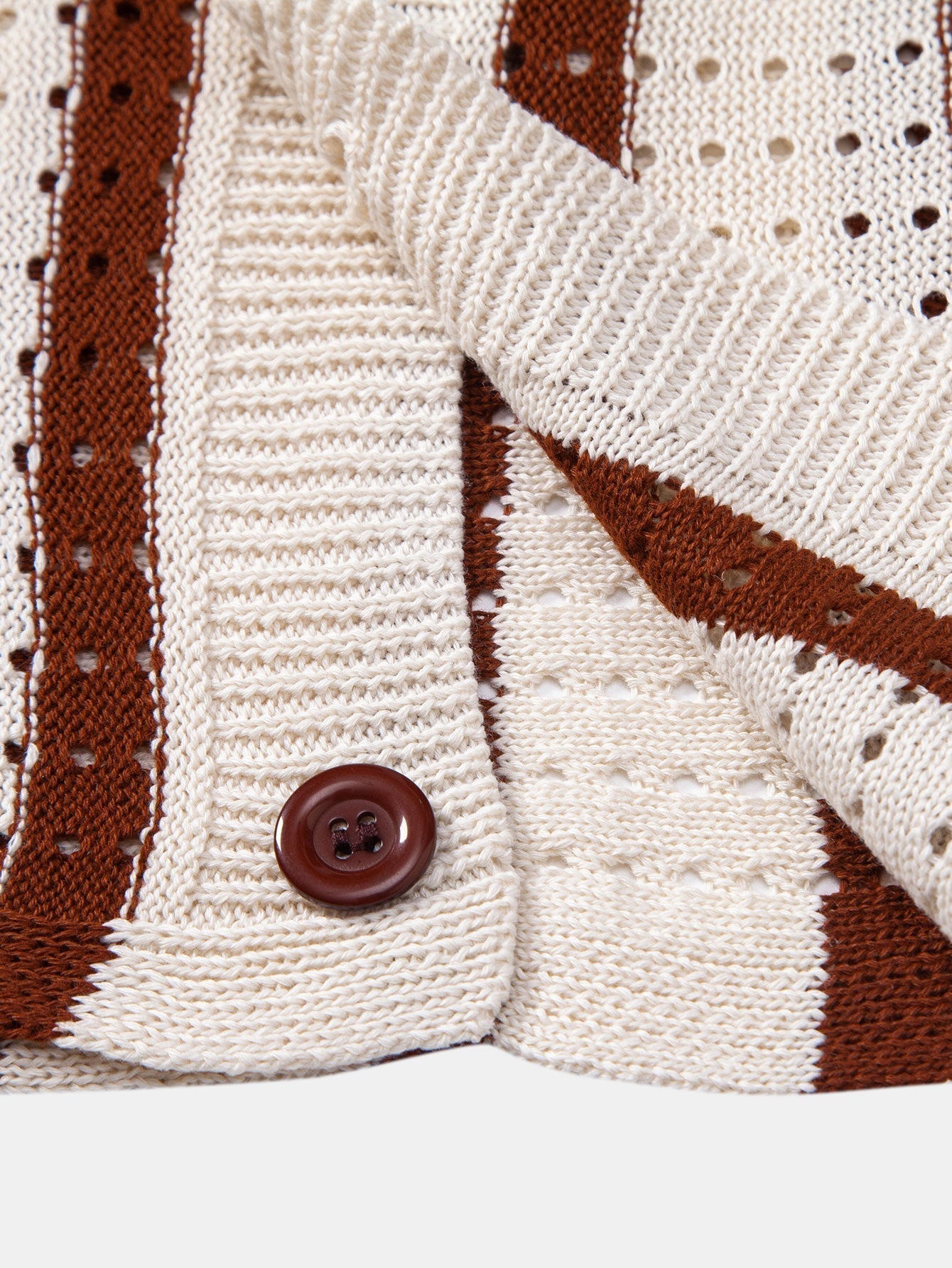 Men's Striped Eyelet Knit Shirt