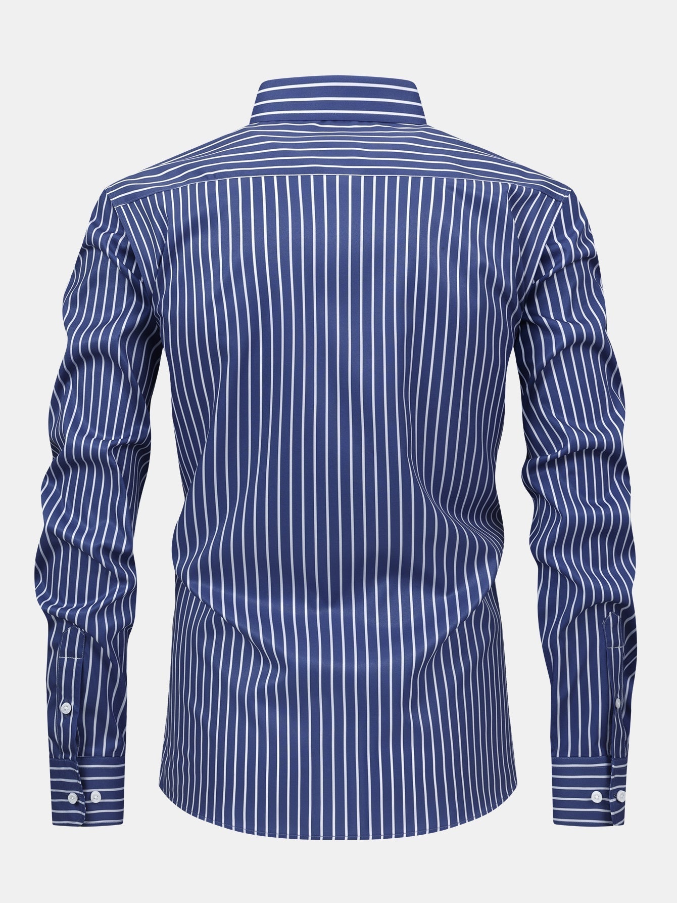 Men's Striped Long Sleeve Button Shirt