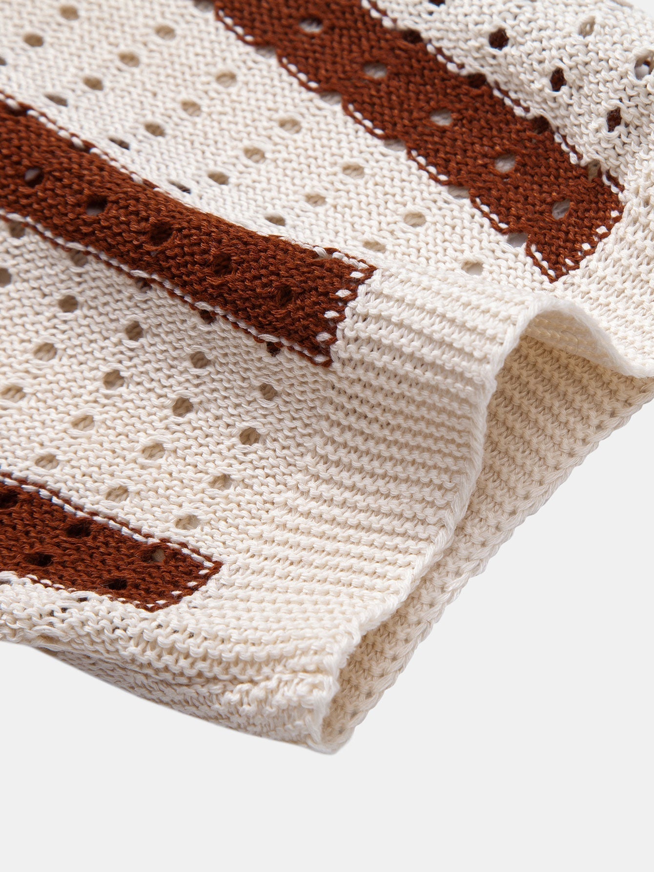 Men's Striped Eyelet Knit Shirt
