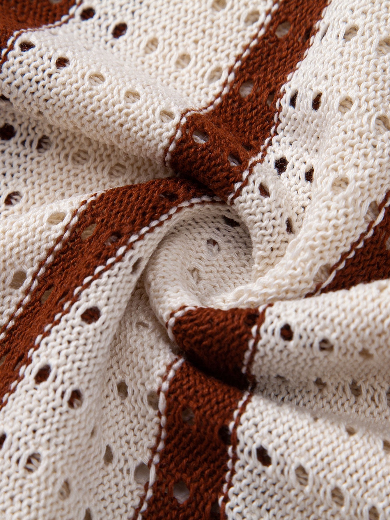 Men's Striped Eyelet Knit Shirt