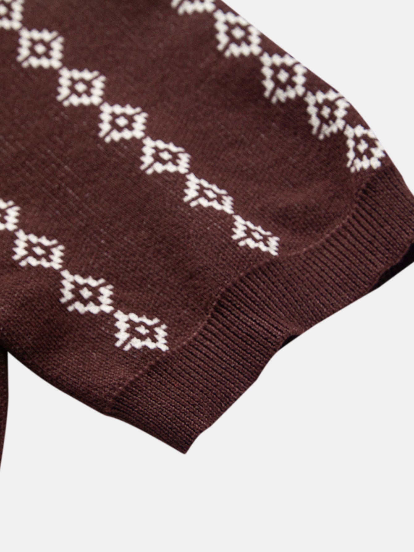 Men's Geometric Knit V-Neck Polo
