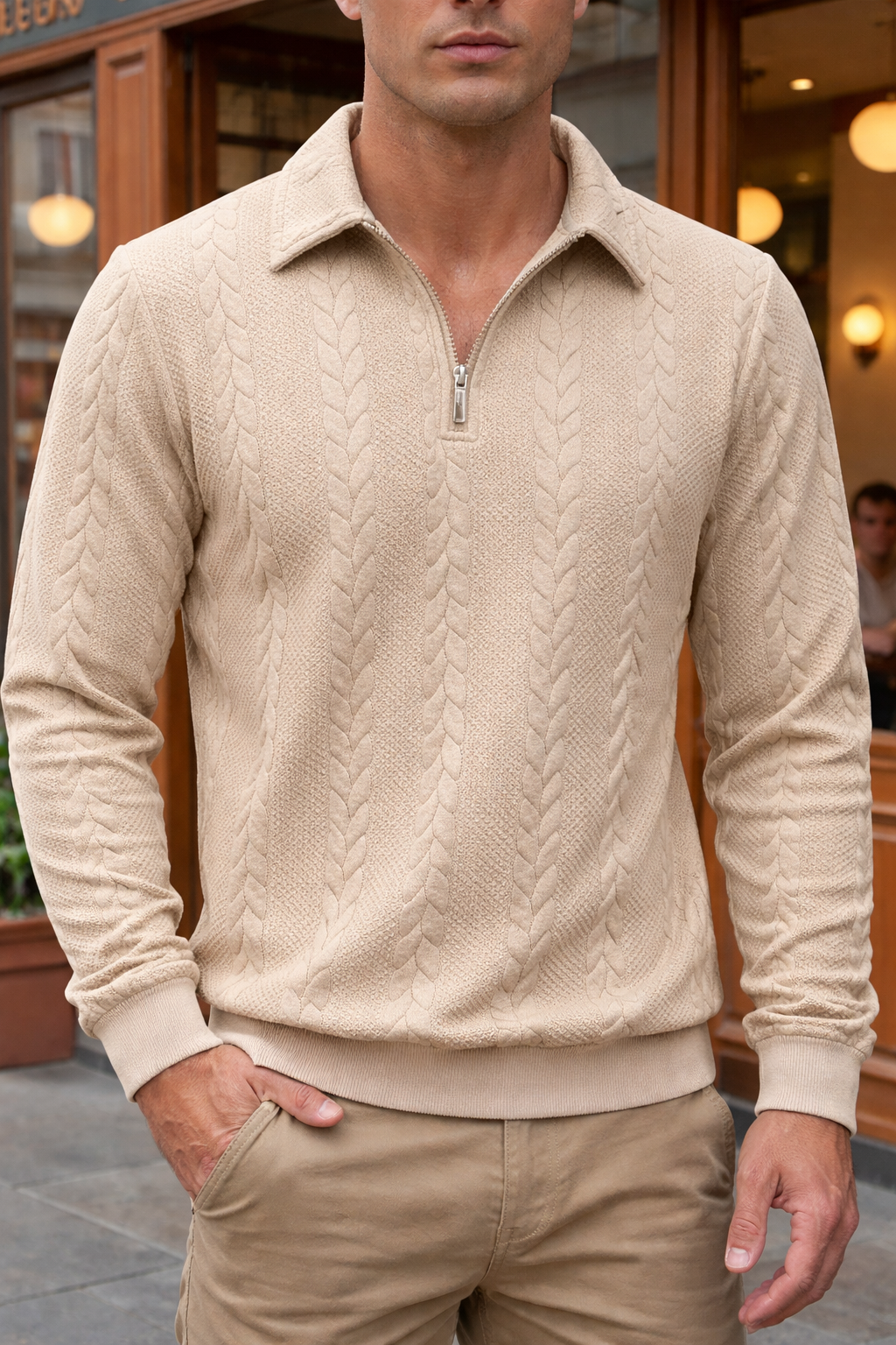 Men's Elegant Zip Polo