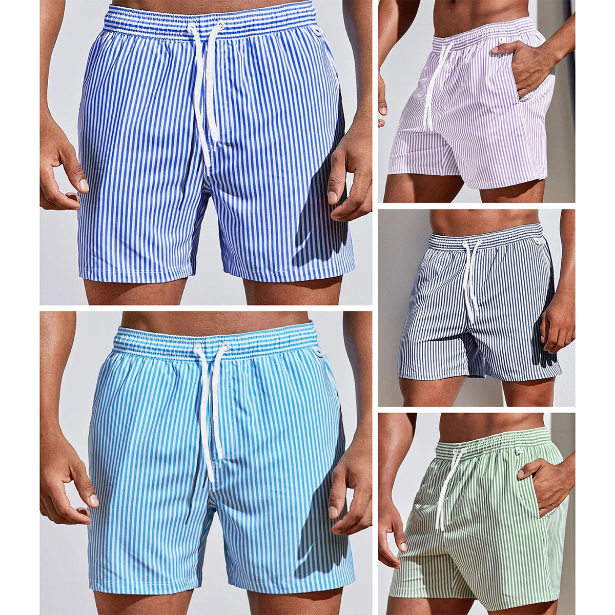 Men's Striped Swim Shorts