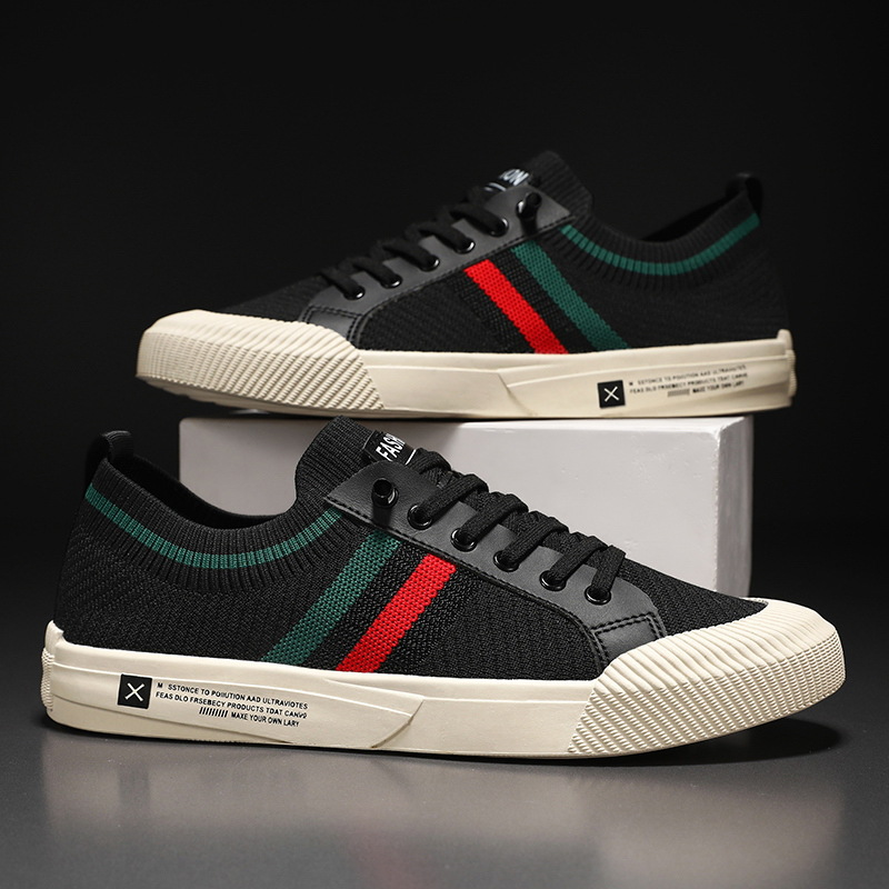 Men's Retro Stripe Minimalist Sneakers