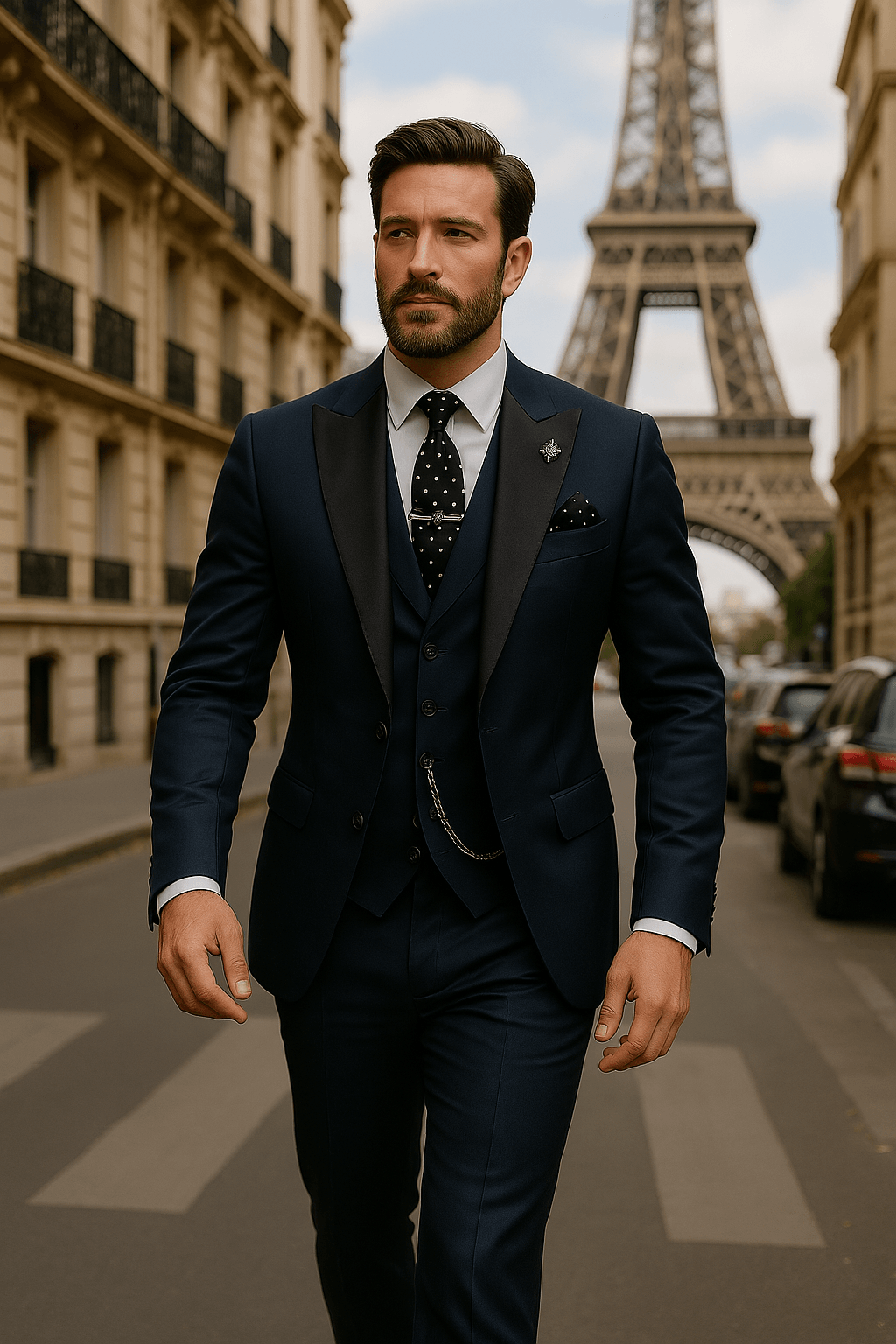 Men's Slim Fit 3-Piece Suit - Blazer, Waistcoat and Trousers Set
