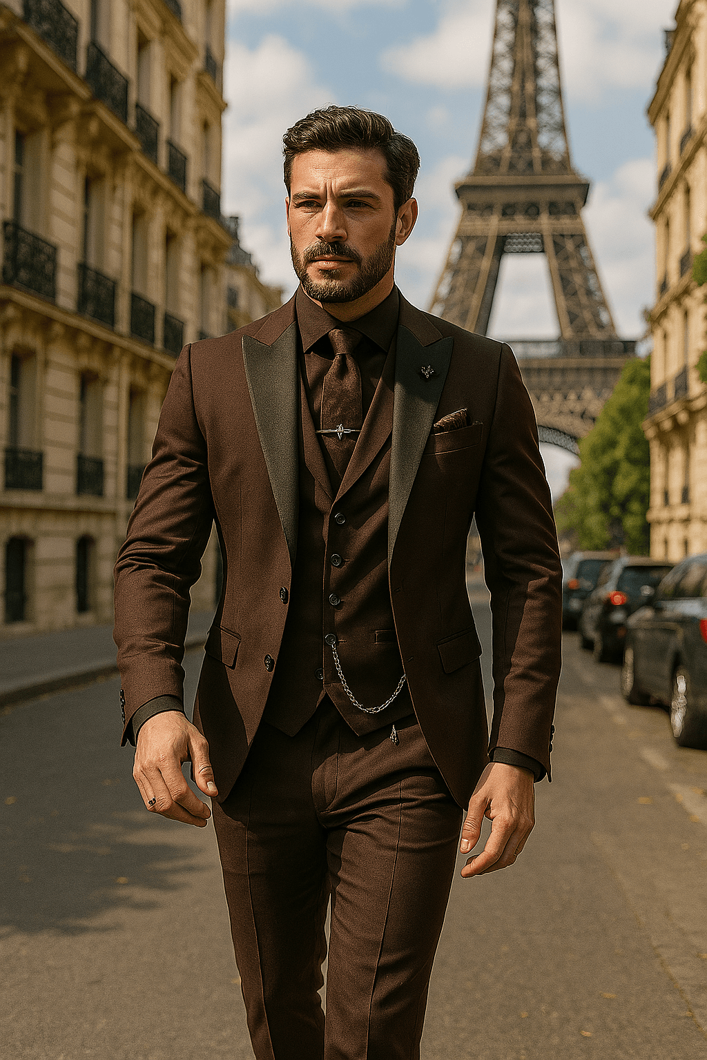 Men's Slim Fit 3-Piece Suit - Blazer, Waistcoat and Trousers Set