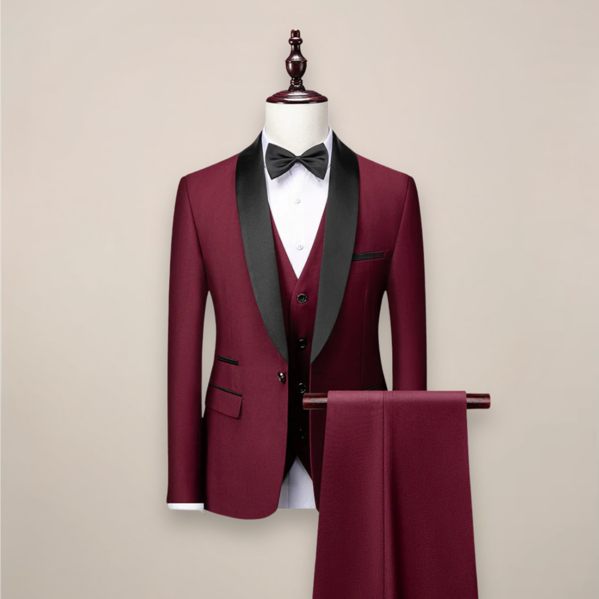 Men's Slim Fit 3-Piece Tuxedo Suit - Formal Wedding and Event Wear