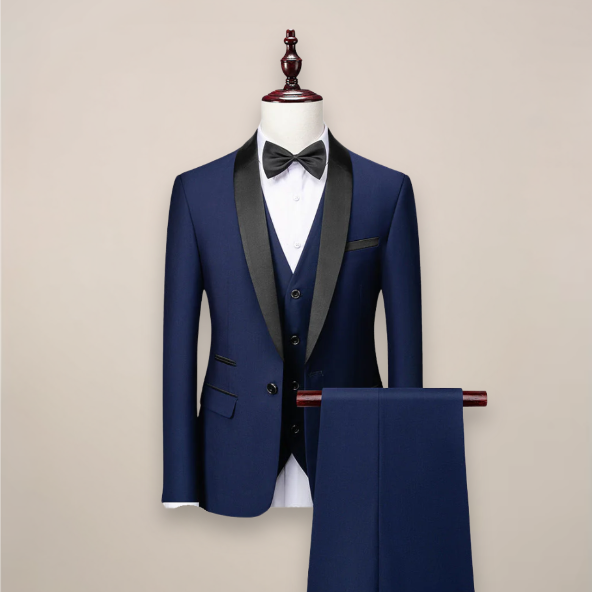 Men's Slim Fit 3-Piece Tuxedo Suit - Formal Wedding and Event Wear