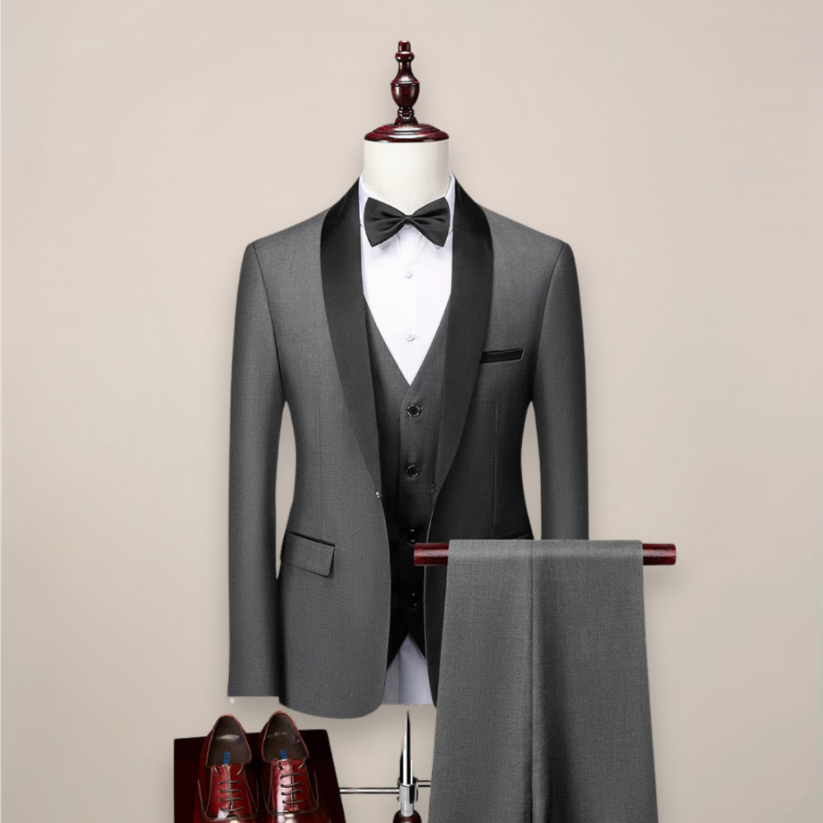 Men's Slim Fit 3-Piece Tuxedo Suit - Formal Wedding and Event Wear