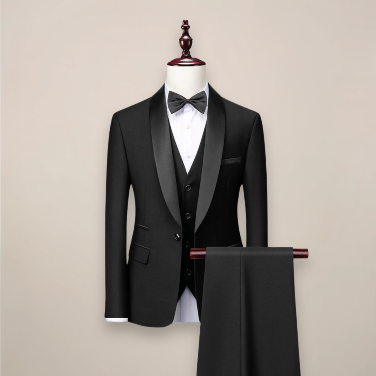 Men's Slim Fit 3-Piece Tuxedo Suit - Formal Wedding and Event Wear