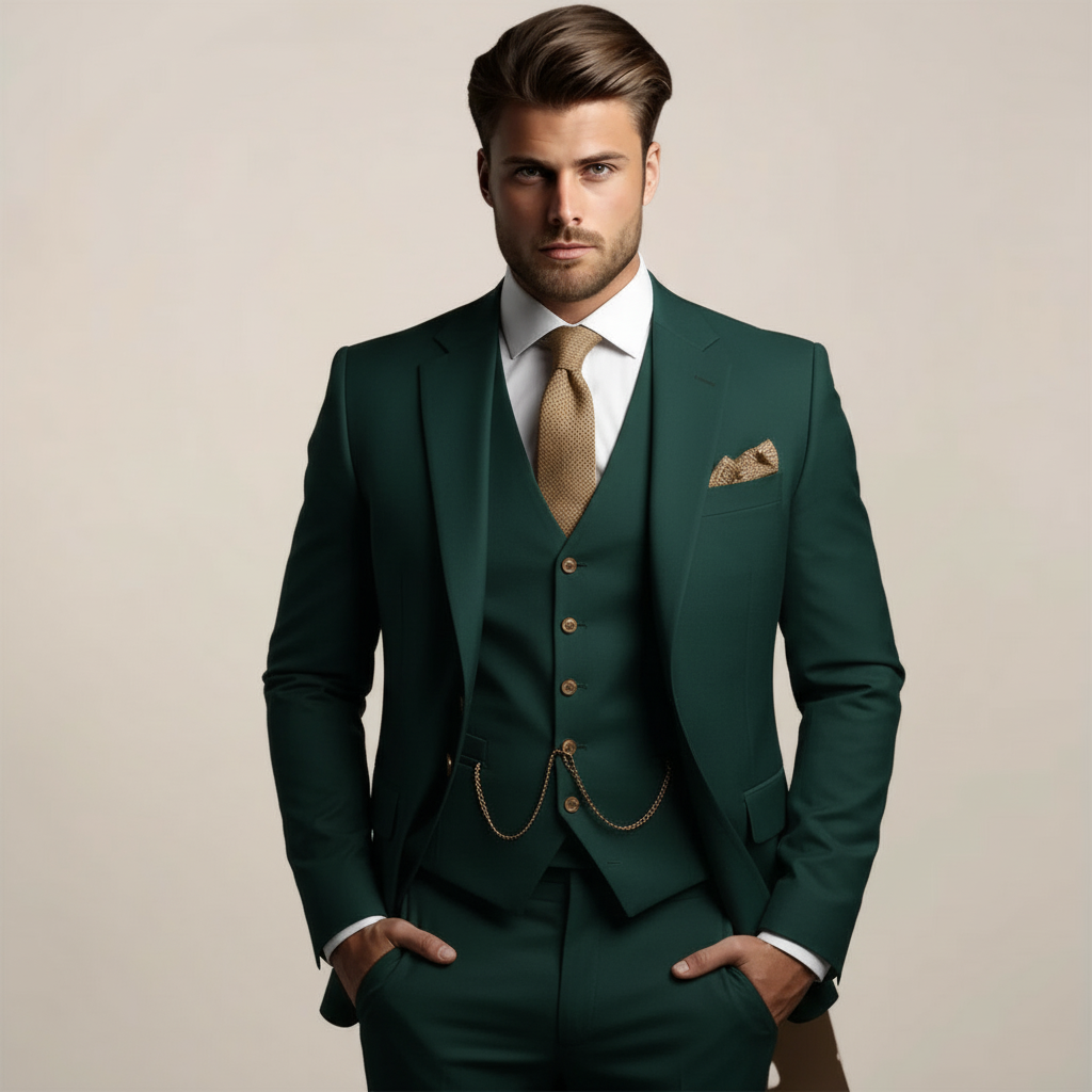 Men's Slim Fit 3-Piece Suit - Wedding Tuxedo